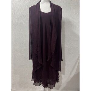 Jones New York Dress Women's Formal evening party dress 100% silk size 16 Tiered